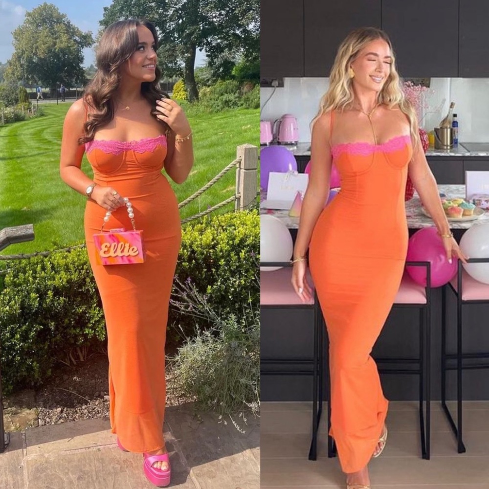 HOUSE OF CB 'Aiza' Flame Orange Maxi Dress NWOT size XL - Picture 13 of 16